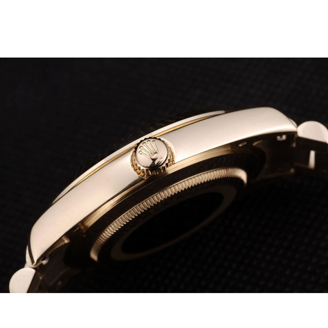 AAA Replica Watches Strap Stainless Steel Dial Black DayDate Patterned Gold Rolex 41980 0630